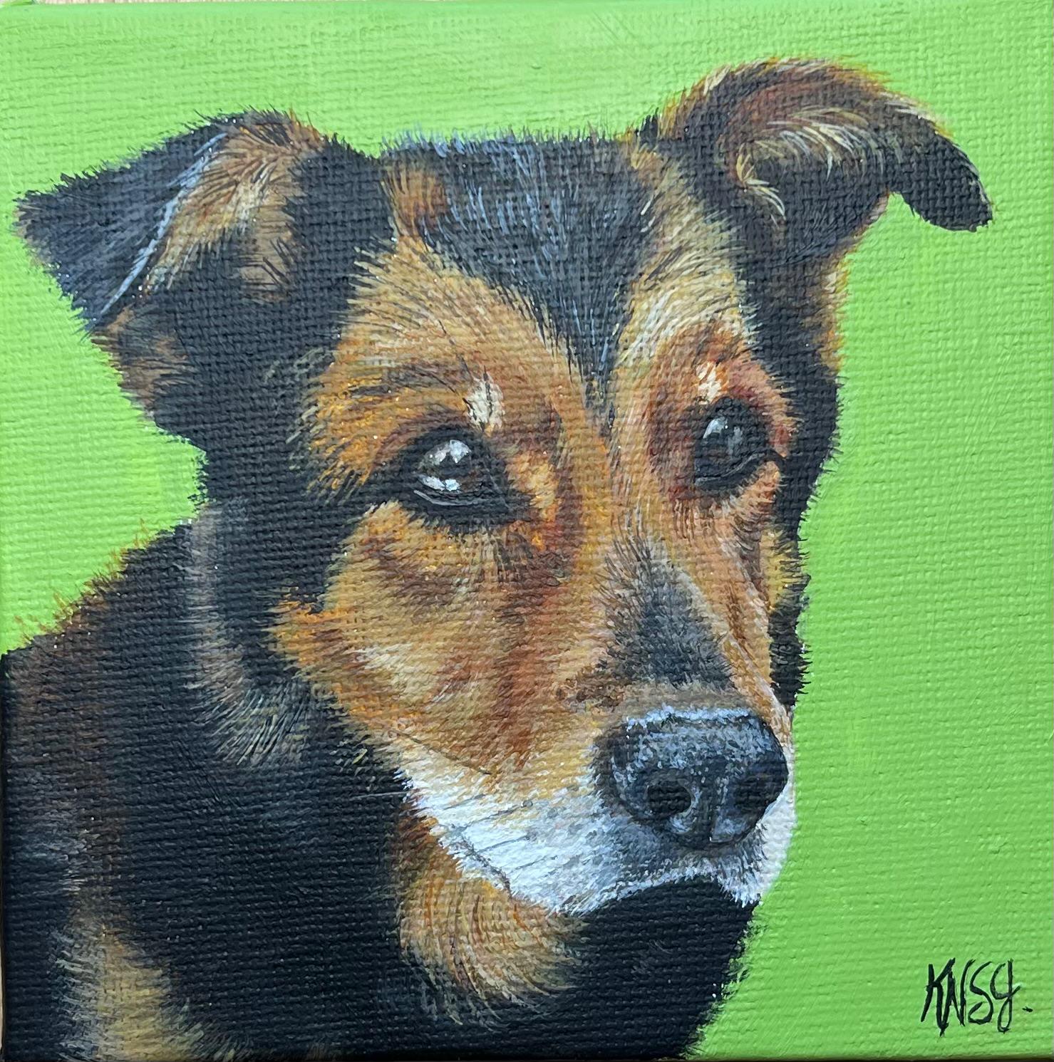 Hand-painted Acrylic Painting pet portrait of Kantor